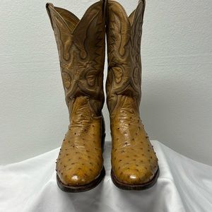 Men’s Tony Lama ostrich western boots and belt
